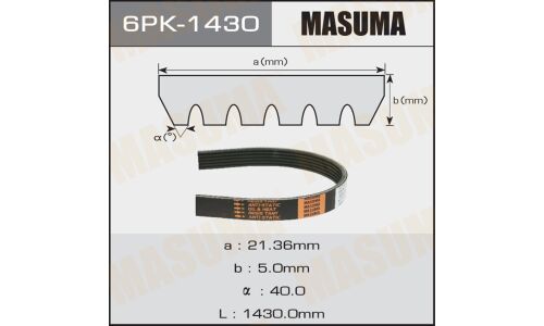 Ремень ручейковый MASUMA 6PK-1430