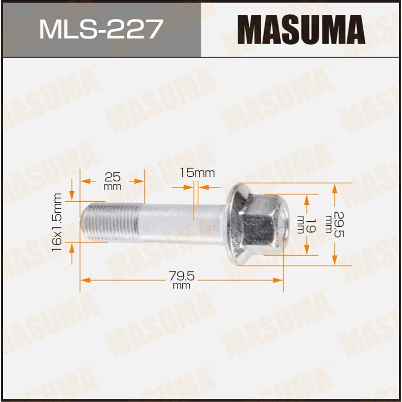 

Болт амортизатора регулировочный Masuma, 16х1.5, для Honda, арт. MLS-227