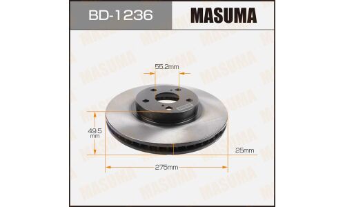 Тормозной диск Masuma передний, арт. BD-1236