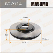 Тормозной диск Masuma передний, арт. BD-2114 Тормозной диск Masuma передний, арт. BD-2114