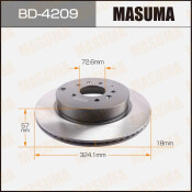 Тормозной диск Masuma задний, арт. BD-4209 Тормозной диск Masuma задний, арт. BD-4209