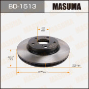 Тормозной диск Masuma передний, арт. BD-1513 Тормозной диск Masuma передний, арт. BD-1513