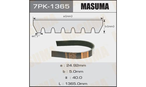 Ремень ручейковый MASUMA 7PK-1365