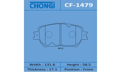 Колодки тормозные дисковые Chongi передние, комплект на ось (4 шт), арт. CF-1479