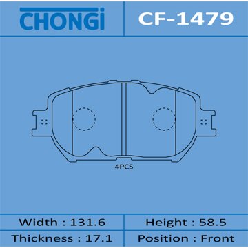 

Колодки тормозные Chongi дисковые, передние, арт. CF-1479