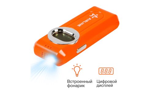 Алкотестер Airline, с цифровым дисплеем и фонариком, 0–1.9‰, время продува 5с, питание 2хAAA, арт. ALK-D-02
