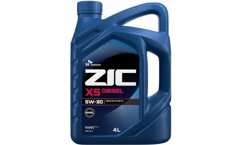 Масло моторное ZIC X5 Diesel 5w30, полусинтетическое, API SL/CI-4, для дизельного двигателя, 4л, арт. 162671