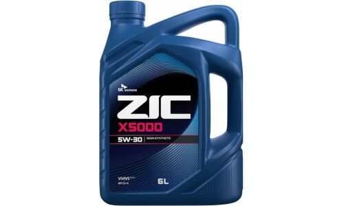 Масло моторное ZIC X5000 5w30, полусинтетическое, API CI-4, для дизельного двигателя, 6л, арт. 172663