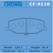 Колодки тормозные дисковые Chongi передние, комплект на ось (4 шт), арт. CF-9118