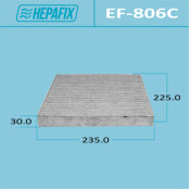 Фильтр салонный Hepafix AC-806 угольный, арт. EF-806C Фильтр салонный Hepafix AC-806 угольный, арт. EF-806C