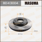 Тормозной диск Masuma передний, арт. BD-K3004 Тормозной диск Masuma передний, арт. BD-K3004