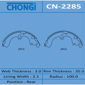 Колодки тормозные барабанные Chongi, комплект на ось (4 шт), арт. CN-2285