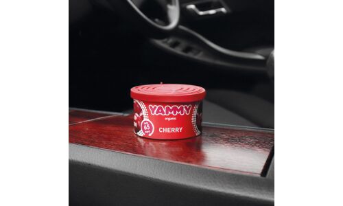 Ароматизатор на торпедо Yammy Cherry (Вишня), с растительным наполнителем, баночка 42г, арт. D021