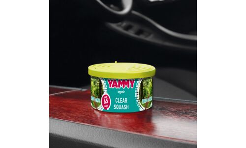 Ароматизатор на торпедо Yammy Clear Squash (Свежесть), с растительным наполнителем, баночка 42г, арт. D014