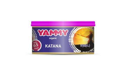 Ароматизатор на торпедо Yammy Katana (Парфюм), с растительным наполнителем, баночка 42г, арт. D016