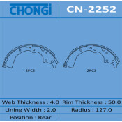 Колодки тормозные барабанные Chongi, комплект на ось (4 шт), арт. CN-2252