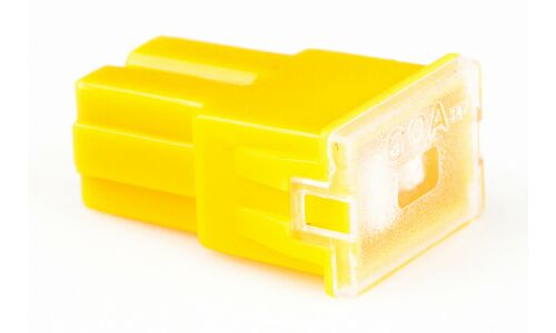 Предохранитель автомобильный Masuma, кассетный, мама (PAL FJ11), жёлтый, 60А, комплект 12 шт, арт. FS-016