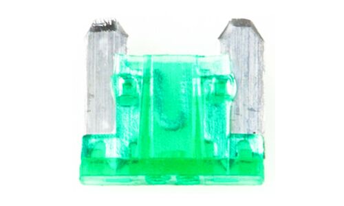 Предохранитель автомобильный Masuma, флажковый, мини (LOW PROFILE MINI FL), зелёный, 30А, комплект 100 шт, арт. FS-052