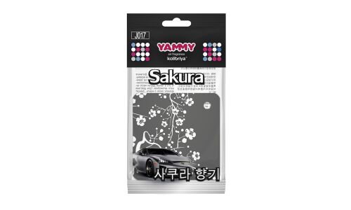 Ароматизатор подвесной Yammy «Квадрат» Sakura (Сакура), картон с пропиткой, арт. J017