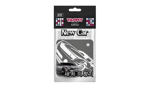 Ароматизатор подвесной Yammy «Квадрат» New Car (Новая машина), картон с пропиткой, арт. J018