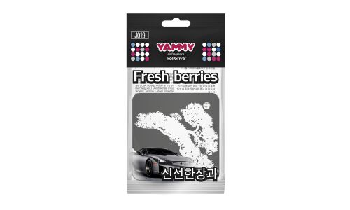 Ароматизатор подвесной Yammy «Квадрат» Fresh Berries (Свежие ягоды), картон с пропиткой, арт. J019