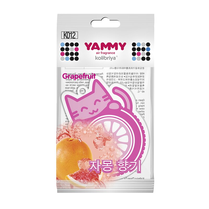 

Ароматизатор подвес. Yammy картон с пропиткой Котик "Grapefuit" (1/200