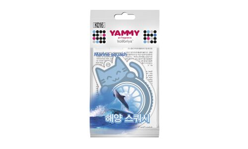 Ароматизатор подвесной Yammy «Котик» Marine Squash (Морская свежесть), картон с пропиткой, арт. K016