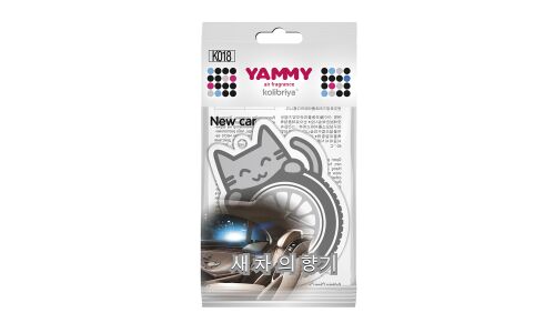 Ароматизатор подвесной Yammy «Котик» New Car (Новая машина), картон с пропиткой, арт. K018