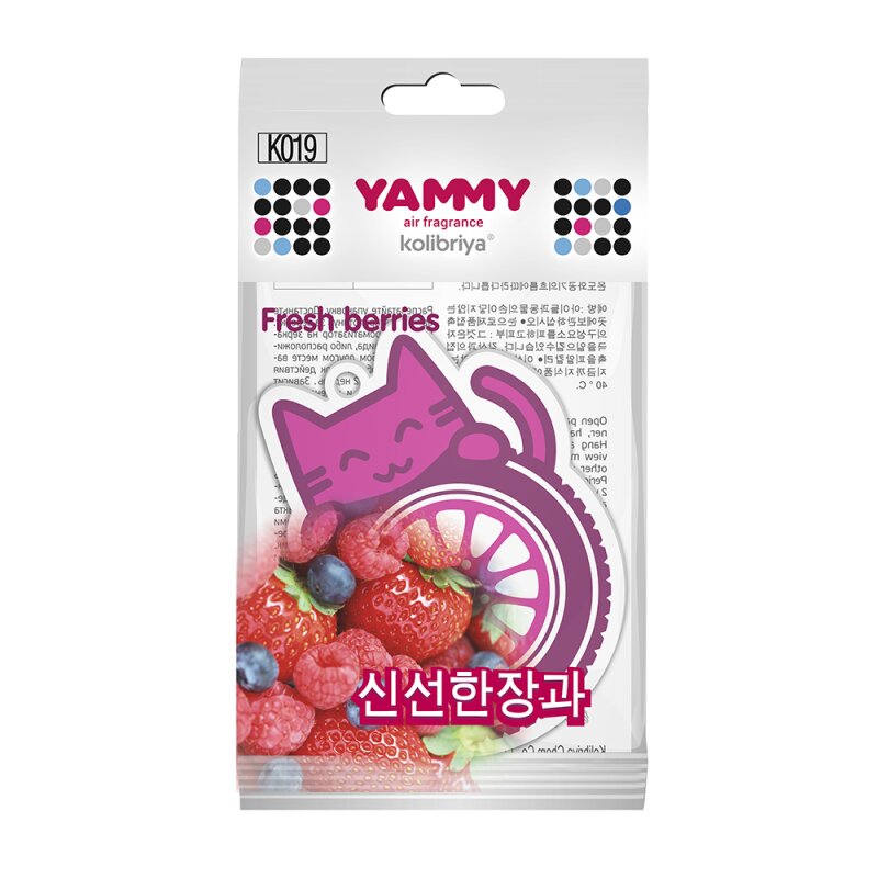

Ароматизатор подвес. Yammy картон с пропиткой Котик "Fresh Berries" (1/200