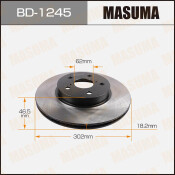 Тормозной диск Masuma передний, арт. BD-1245 Тормозной диск Masuma передний, арт. BD-1245