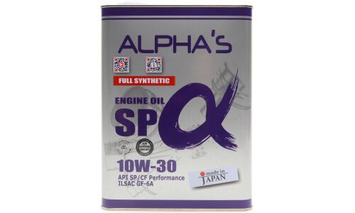 Масло моторное ALPHA'S 10w30 синтетическое, API SP/CF, ILSAC GF-6A, универсальное, 4л, арт. 809144