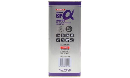 Масло моторное ALPHA'S 10w30 синтетическое, API SP/CF, ILSAC GF-6A, универсальное, 4л, арт. 809144