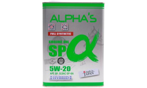 Масло моторное ALPHA'S 5w20 синтетическое, API SP, ILSAC GF-6A, для бензинового двигателя, 4л, арт. 809344