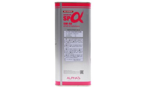 Масло моторное ALPHA'S 5w40 синтетическое, API SP/CF, универсальное, 4л, арт. 809544