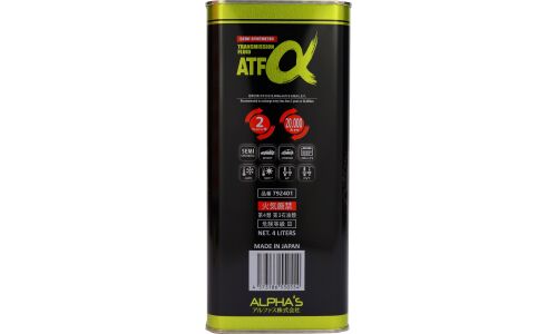 Масло трансмиссионное ALPHA'S ATF Wide 3-D, полусинтетическое, универсальное, для АКПП, 4л, арт. 792401