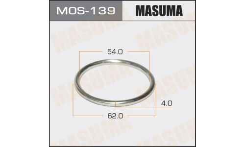 Кольцо уплотнительное выхлопной трубы Masuma, 54.5x62.8мм, металлическое, арт. MOS-139