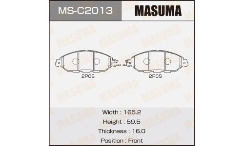 Колодки тормозные дисковые Masuma передние, комплект на ось (4 шт), арт. MS-C2013