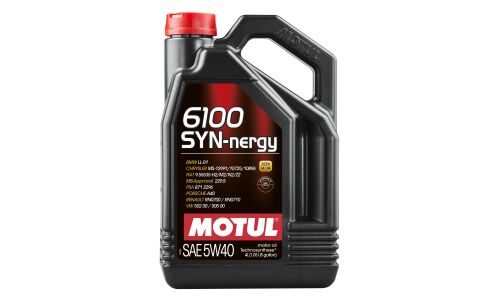 Масло моторное MOTUL 6100 SYN-nergy 5w40, полусинтетическое, API SN/CF, ACEA A3/B4, универсальное, 4л, арт. 106020/111862