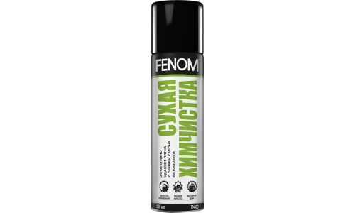 Очиститель салона Fenom «Сухая химчистка», пенный, для ткани и ковровых покрытий, от органических загрязнений, аэрозоль 355мл, арт. FN406