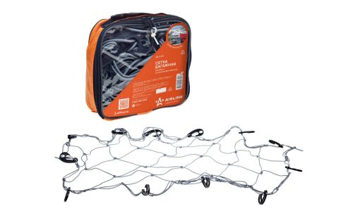 Сетка багажная Airline, 900x1300мм, 12 пластиковых крючков, серая, арт. AS-S-08