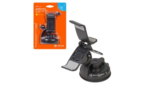 Держатель для телефона Airline, на присоске, поворотный, чёрный, арт. AMS-U-02