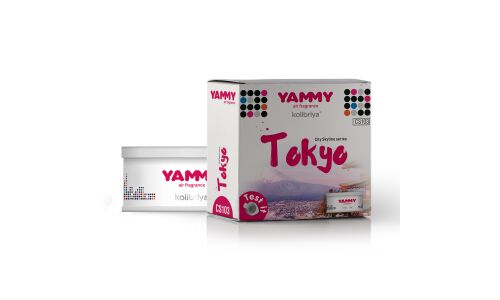 Ароматизатор на торпедо Yammy Tokyo (Токио), меловой, баночка, арт. CS103