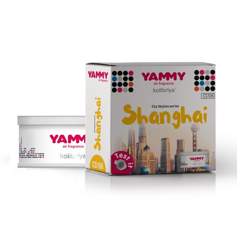 

Ароматизатор меловой сити Yammy "Shanghai" на торпедо баночка