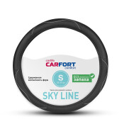 Оплетка на руль CARFORT SKY LINE, кожа, черный цвет, размер S (35-37см) Оплетка на руль CARFORT SKY LINE, кожа, черный цвет, размер S (35-37см)