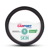 Оплетка на руль CARFORT SKIN с прострочкой, кожа, черный с красной полосой, размер S (35-37см) Оплетка на руль CARFORT SKIN с прострочкой, кожа, черный с красной полосой, размер S (35-37см)