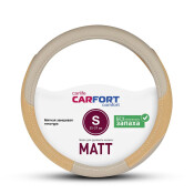Оплетка на руль CARFORT MATT, кожа, бежевый цвет, размер S (35-37см)