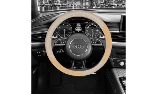 Оплетка на руль CARFORT MATT, кожа, бежевый цвет, размер S (35-37см)