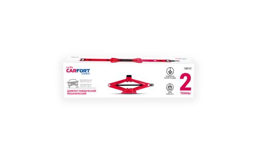 Домкрат винтовой ромбический Carfort, 2000кг, подъём 105-400мм, сумка