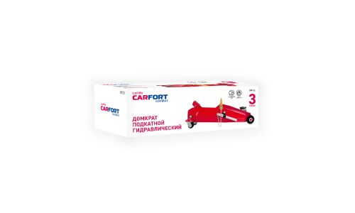 Домкрат гидравлический подкатной Carfort, 3000кг, подъем 135-390мм, сумка