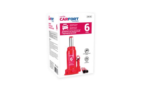 Домкрат гидравлический бутылочный Carfort, 6000кг, подъем 200-405мм, сумка